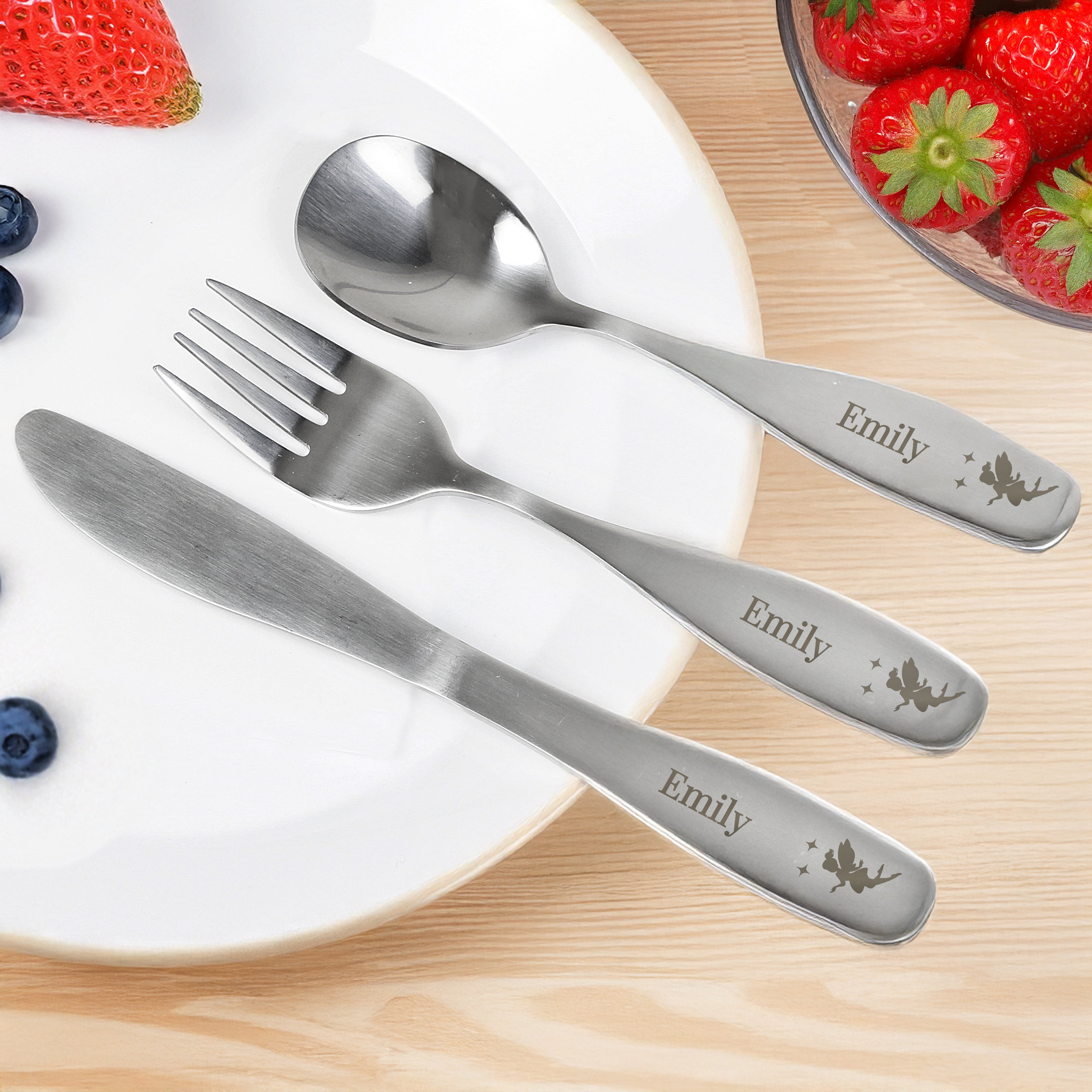 Personalised Fairy Princess 3 Piece Cutlery Set