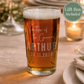 Personalised Father of the Groom Elegant Pint Glass