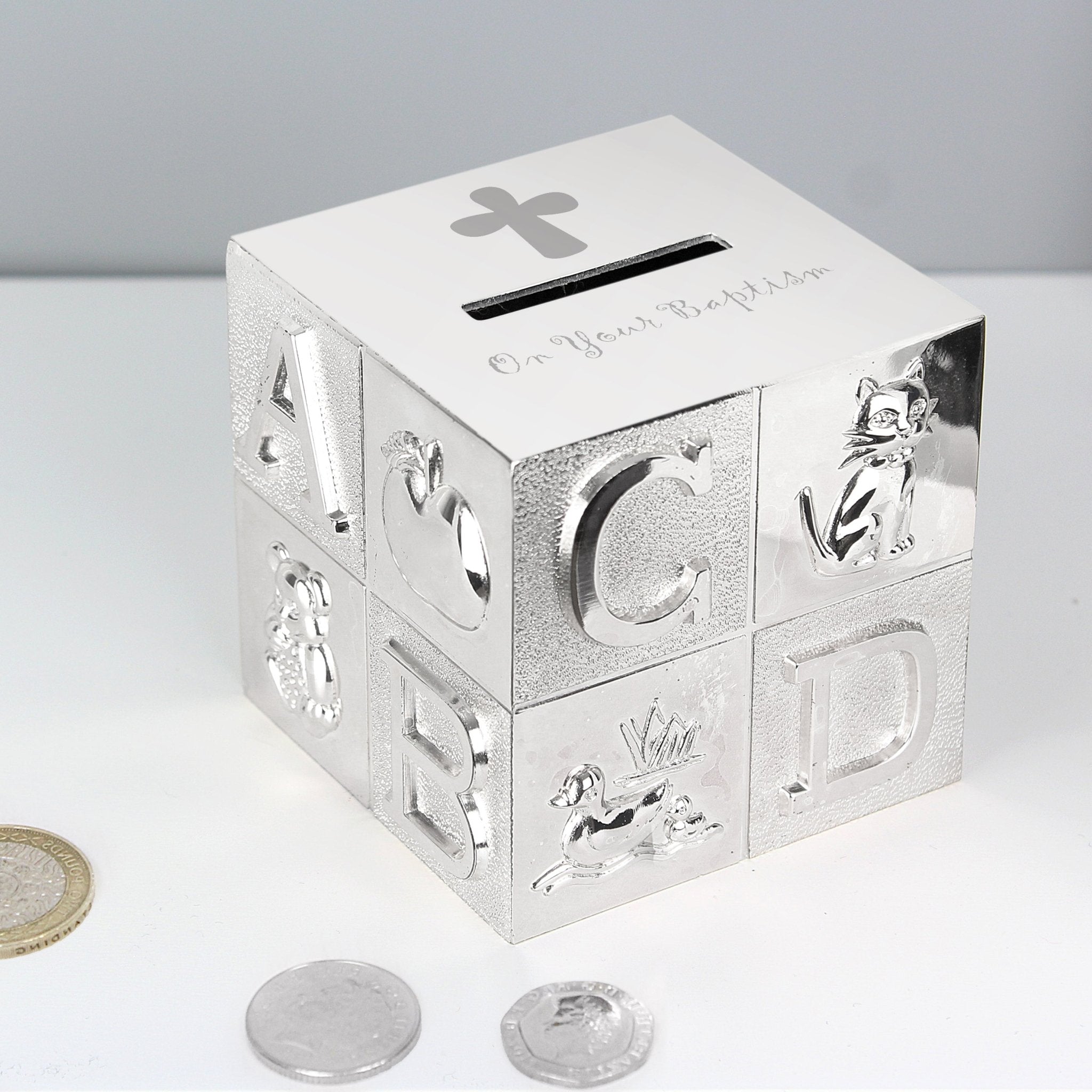 Baptism ABC Money Box - Maker Mark Personalised Gifts