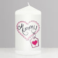 Mummy Heart Stitch Pillar Candle - Maker Mark Personalised Gifts