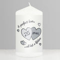 Perfect Love Silver Anniversary Pillar Candle - Maker Mark Personalised Gifts
