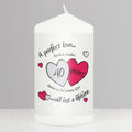 Personalised A Perfect Love Ruby Anniversary Pillar Candle - Maker Mark Personalised Gifts