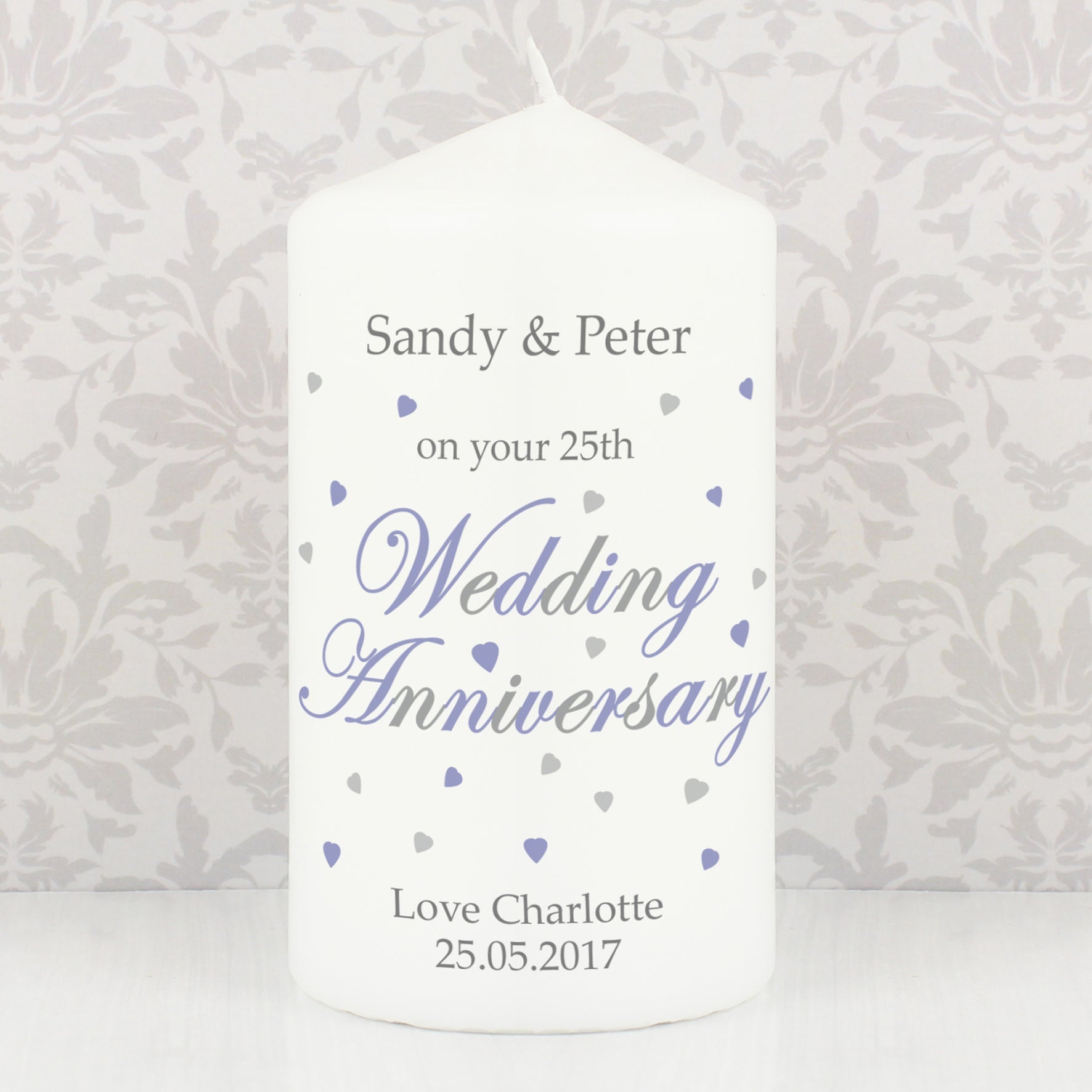 Personalised Anniversary Pillar Candle - Maker Mark Personalised Gifts