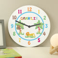 Personalised Blue Animal Alphabet Clock - Maker Mark Personalised Gifts