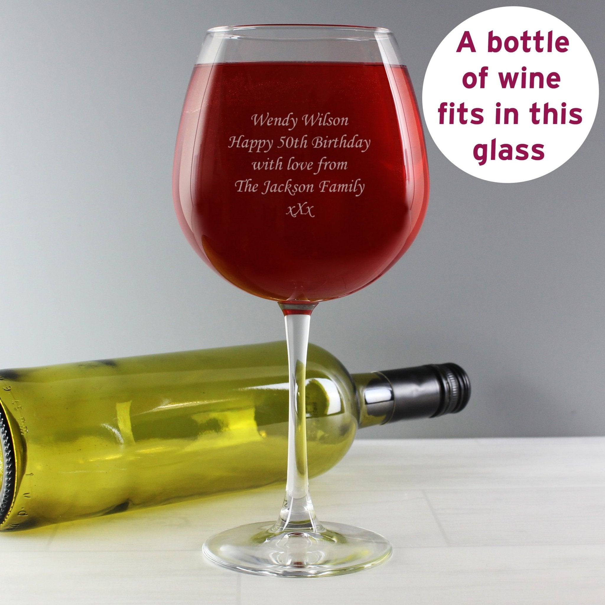Personalised Bottle of Wine Glass - Maker Mark Personalised Gifts