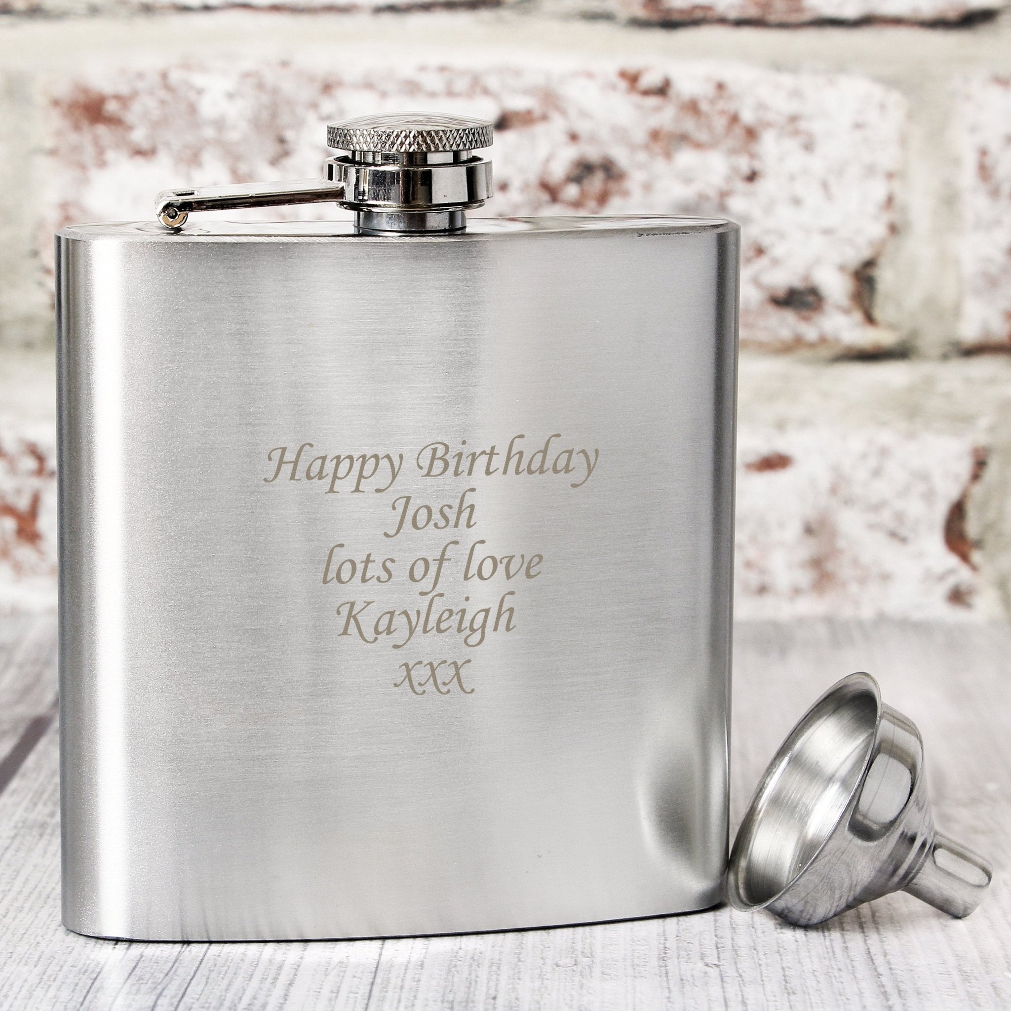 Personalised Boxed Stainless Steel Hip Flask - Maker Mark Personalised Gifts