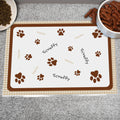 Personalised Brown Gingham Cat Pet Bowl Mat - Maker Mark Personalised Gifts