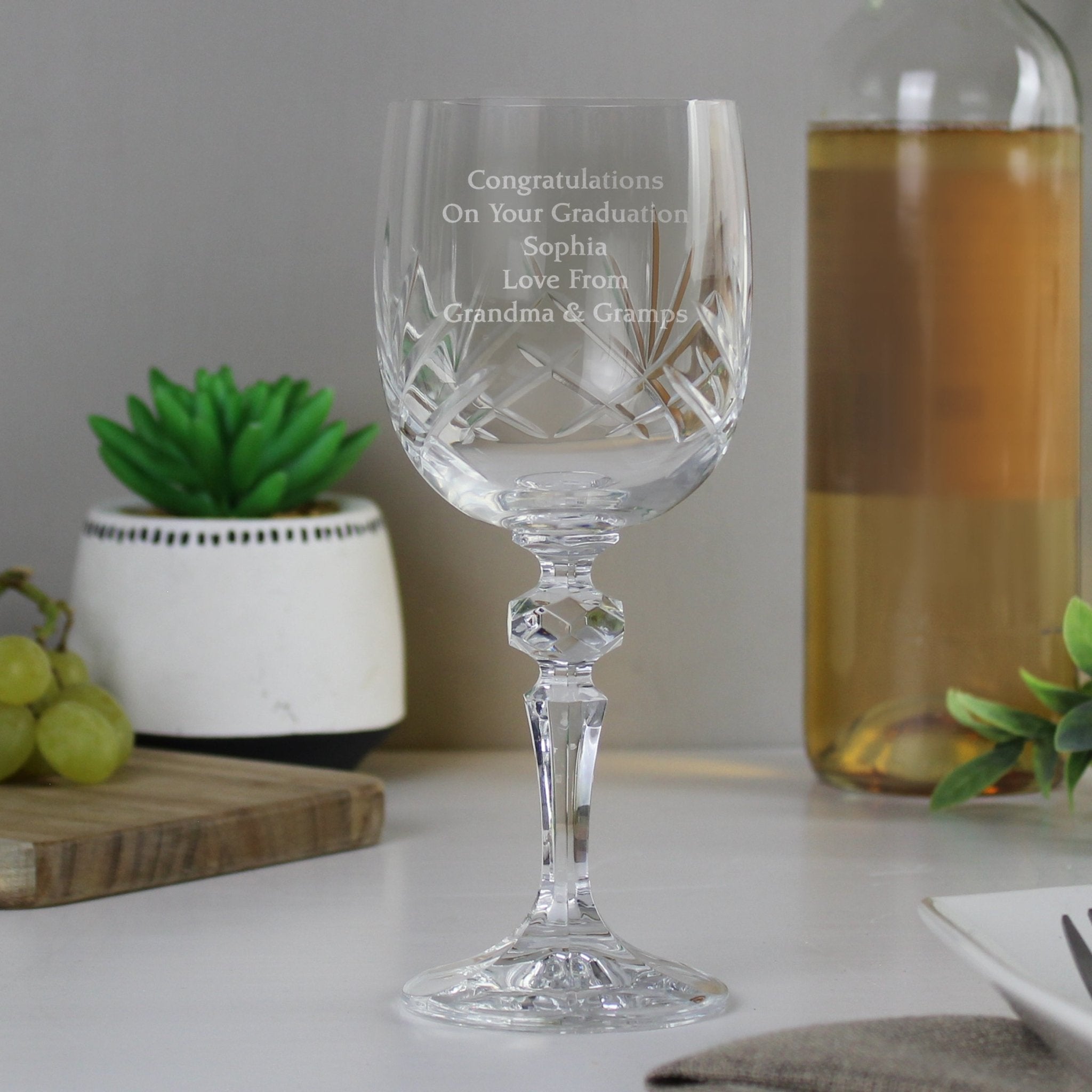 Personalised Cut Crystal Wine Glass - Maker Mark Personalised Gifts