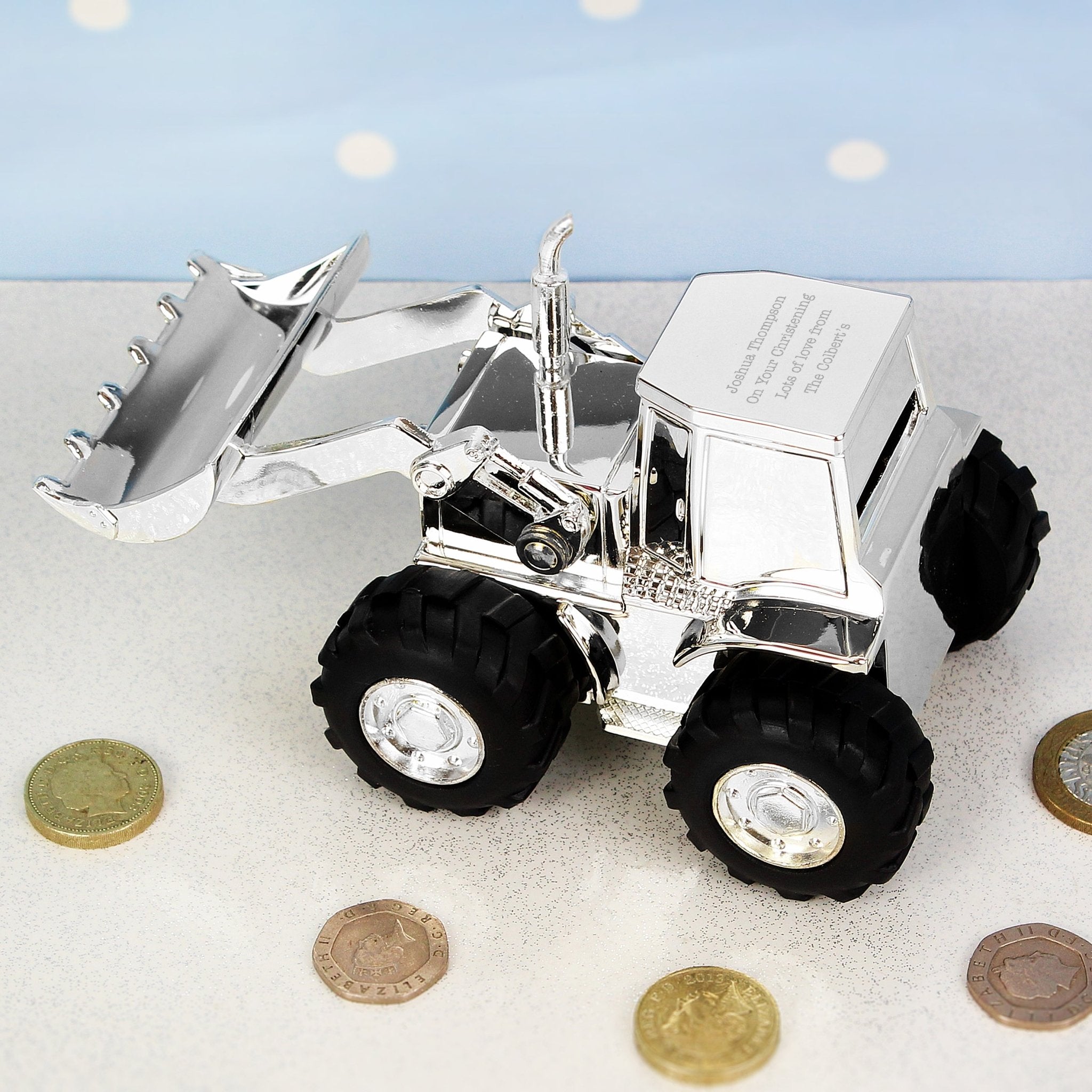Personalised Digger Money Box - Maker Mark Personalised Gifts