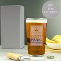 Personalised Don't Panic Pint Glass - Maker Mark Personalised Gifts