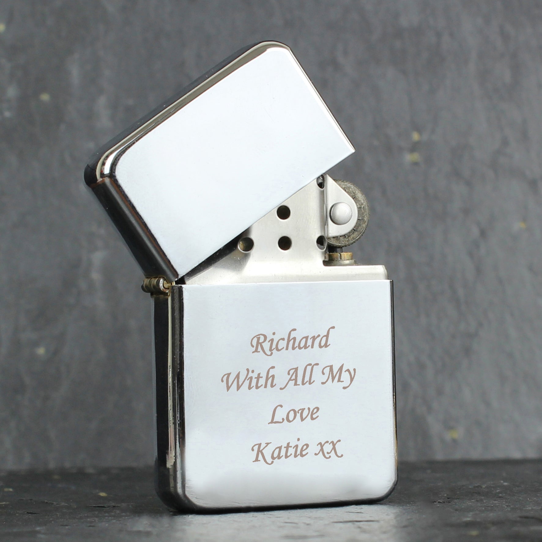 Personalised Engraved Silver Lighter - Maker Mark Personalised Gifts