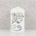 Personalised Flower Pattern Pillar Candle - Maker Mark Personalised Gifts
