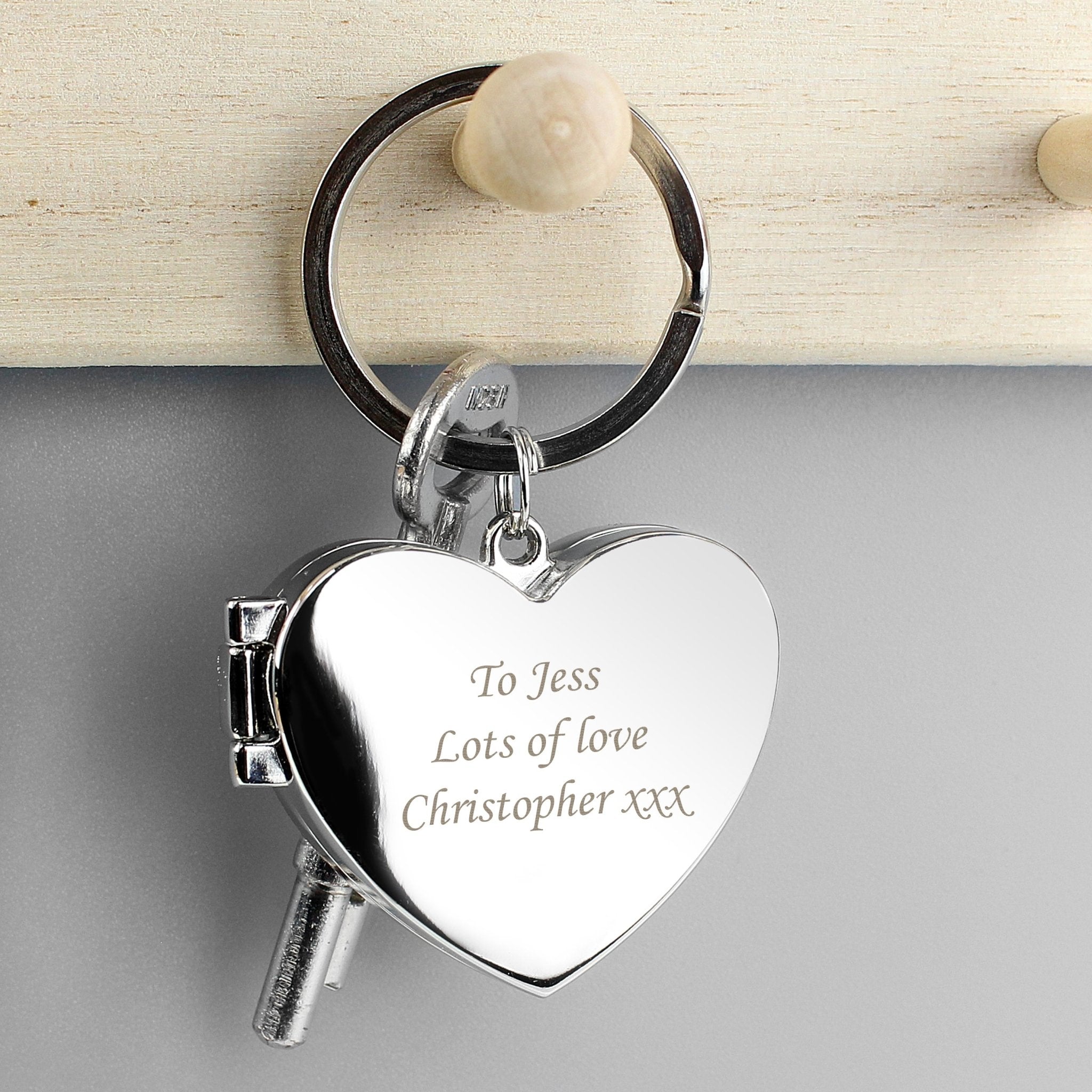 Personalised Heart Photoframe Keyring - Maker Mark Personalised Gifts