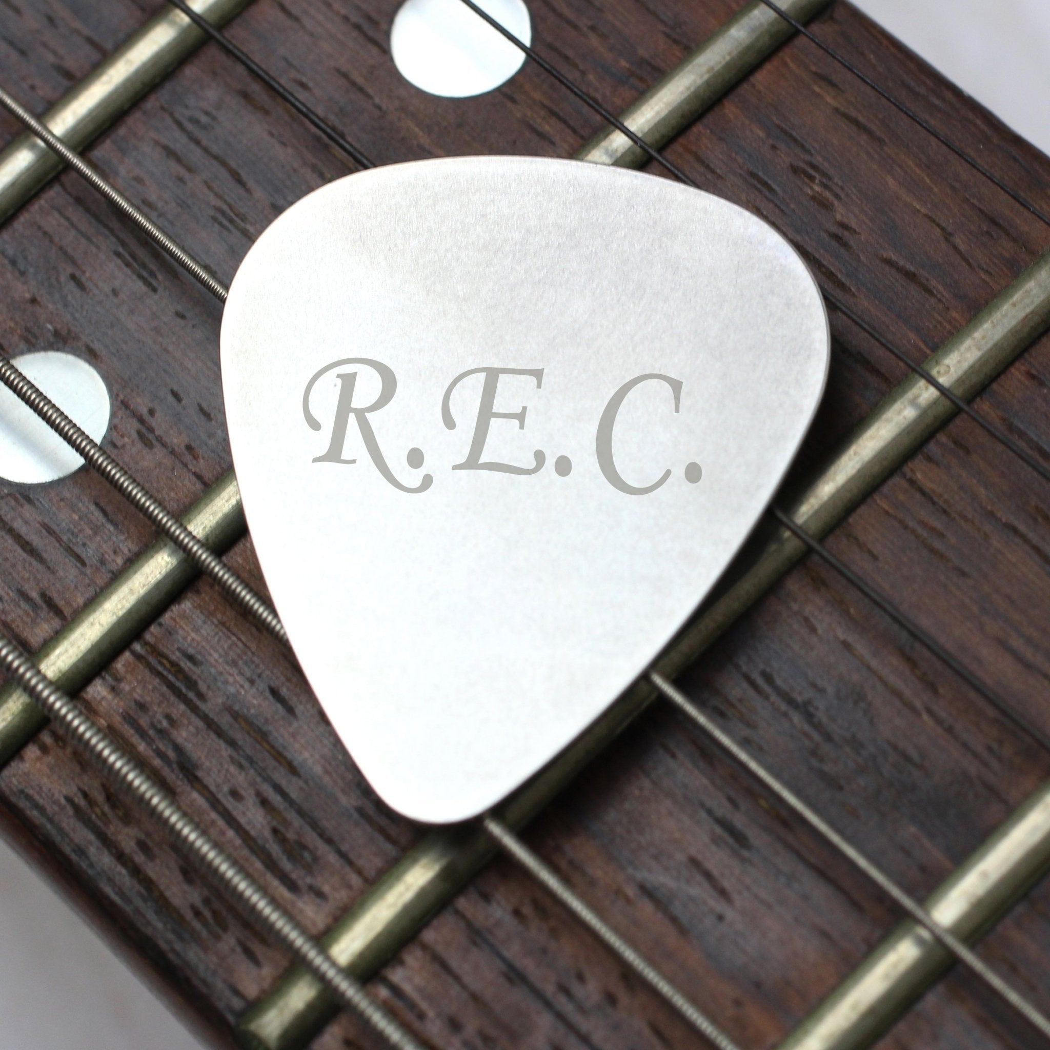 Personalised Initials Silver Plectrum - Maker Mark Personalised Gifts