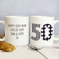 Personalised Monotone Numbers Mug - Maker Mark Personalised Gifts