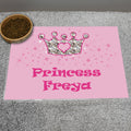 Personalised Pink Princess Pet Bowl Mat - Maker Mark Personalised Gifts