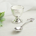 Personalised Silver Egg Cup & Spoon - Maker Mark Personalised Gifts