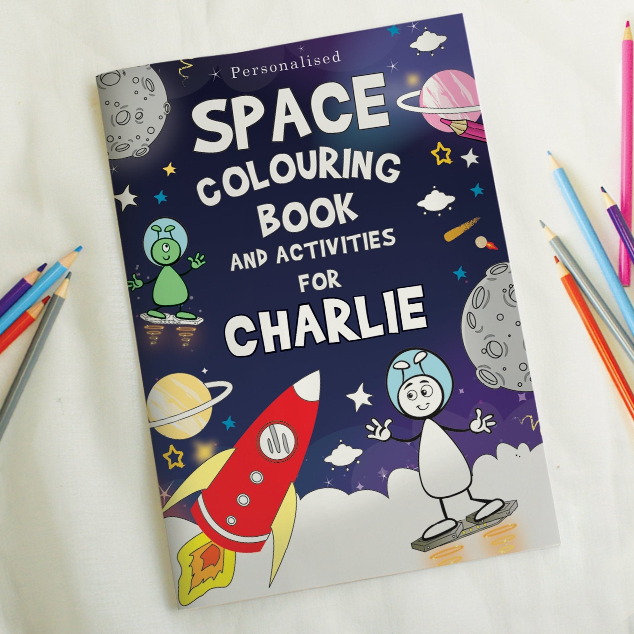 Personalised Space Colouring Book - Maker Mark Personalised Gifts