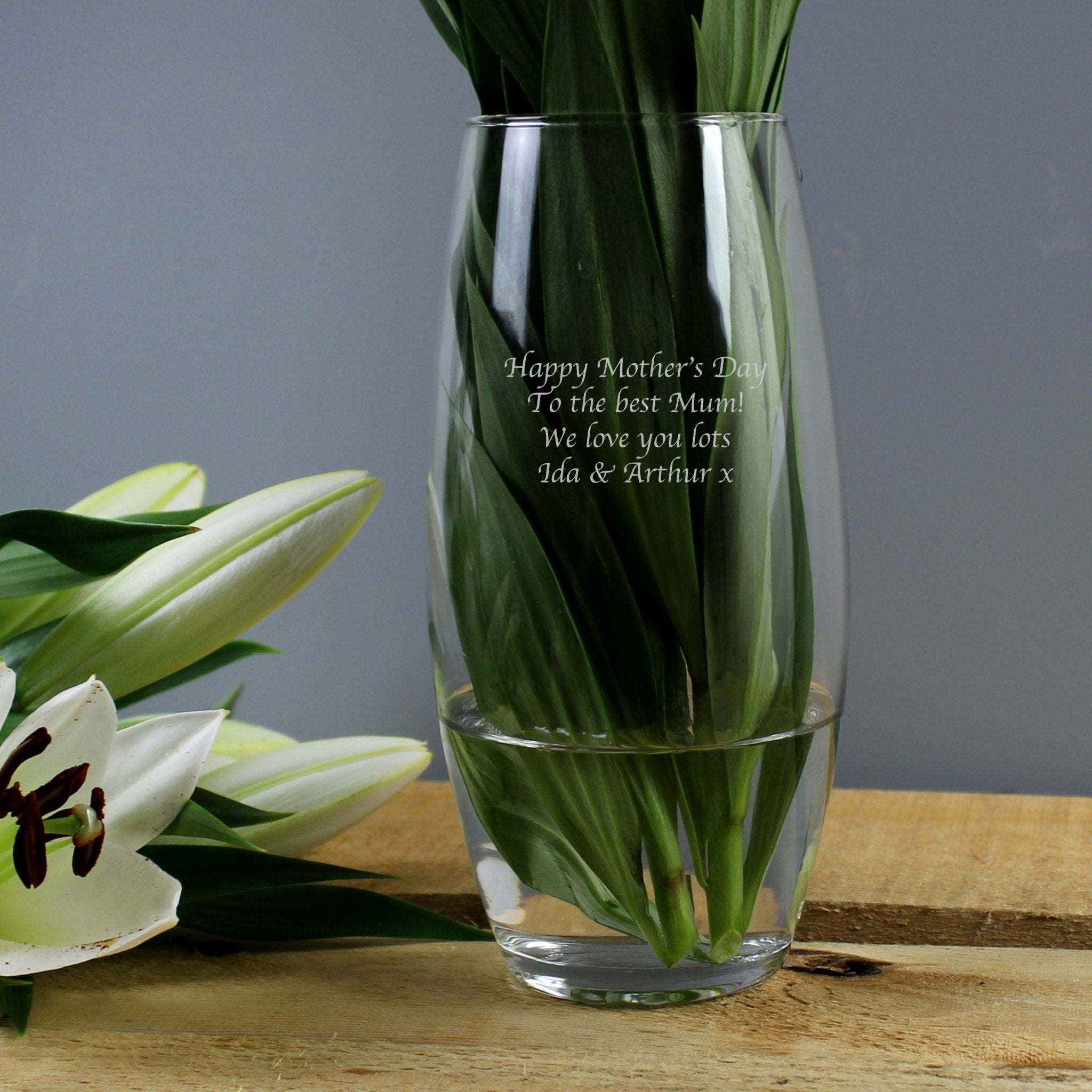 Personalised Tapered Bullet Vase - Maker Mark Personalised Gifts
