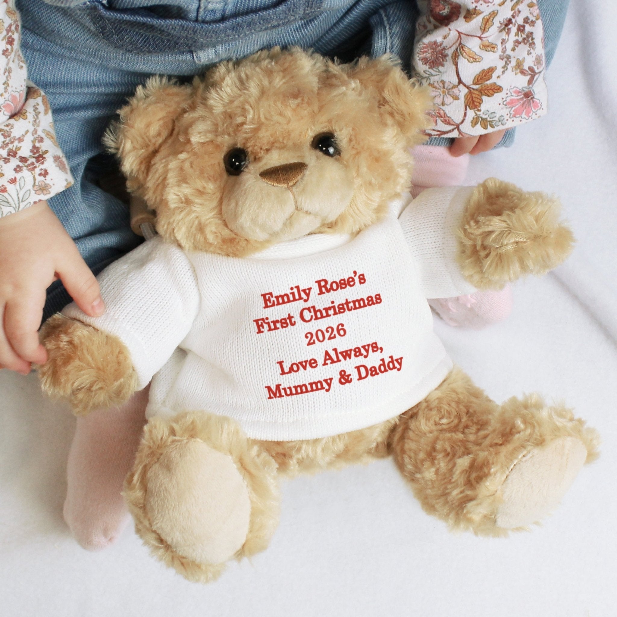Personalised Teddy Bear - Red Message - Maker Mark Personalised Gifts