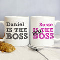 Personalised The Real Boss Sketch Mug Set - Maker Mark Personalised Gifts