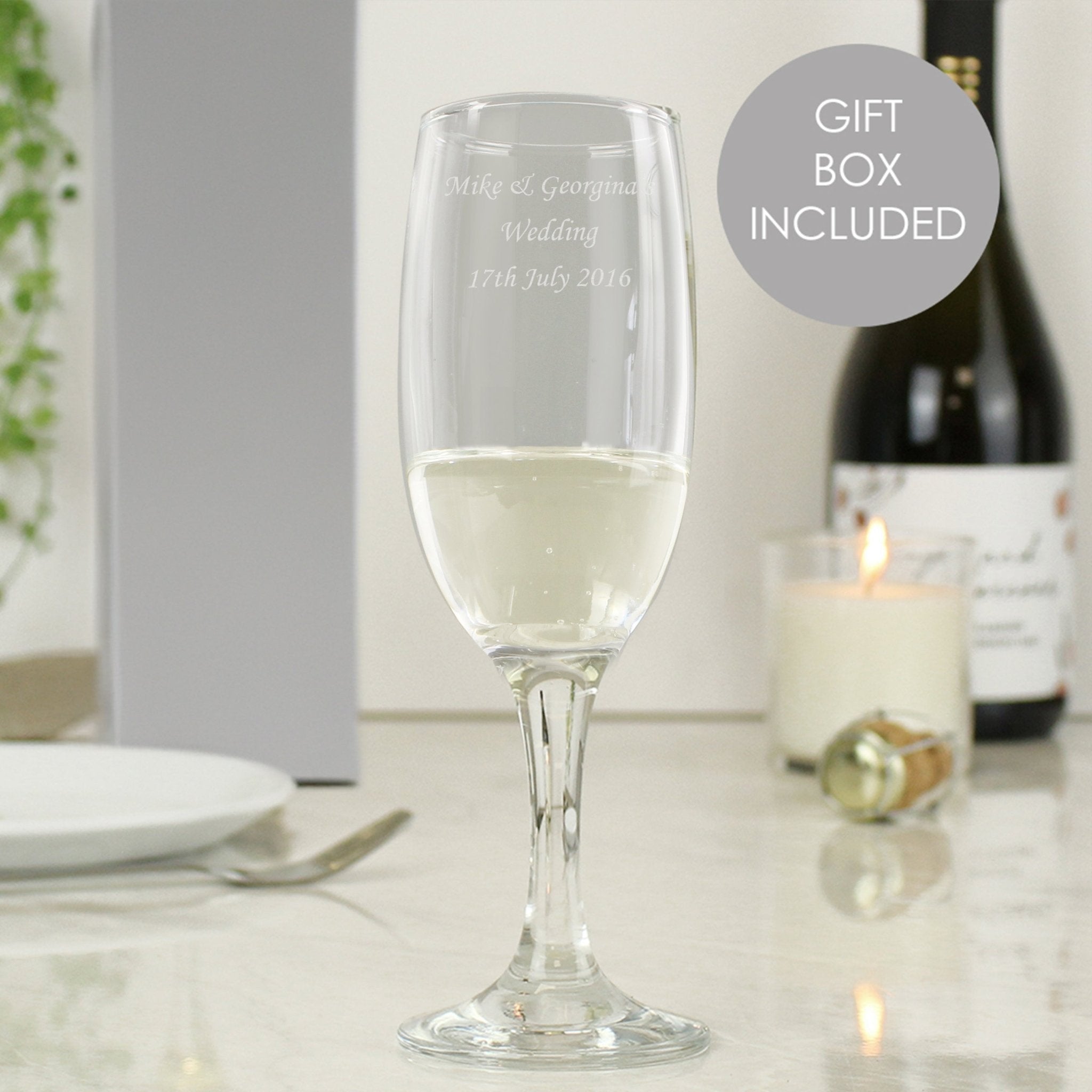 Personalised Traditional Toast Flute - Maker Mark Personalised Gifts