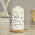 Personalised Wedding Day Pillar Candle - Maker Mark Personalised Gifts