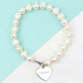 Personalised White Freshwater Pearl Scripted Name Bracelet - Maker Mark Personalised Gifts