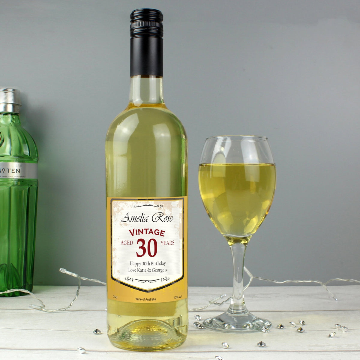 Personalised White Wine Vintage Age Label - Maker Mark Personalised Gifts
