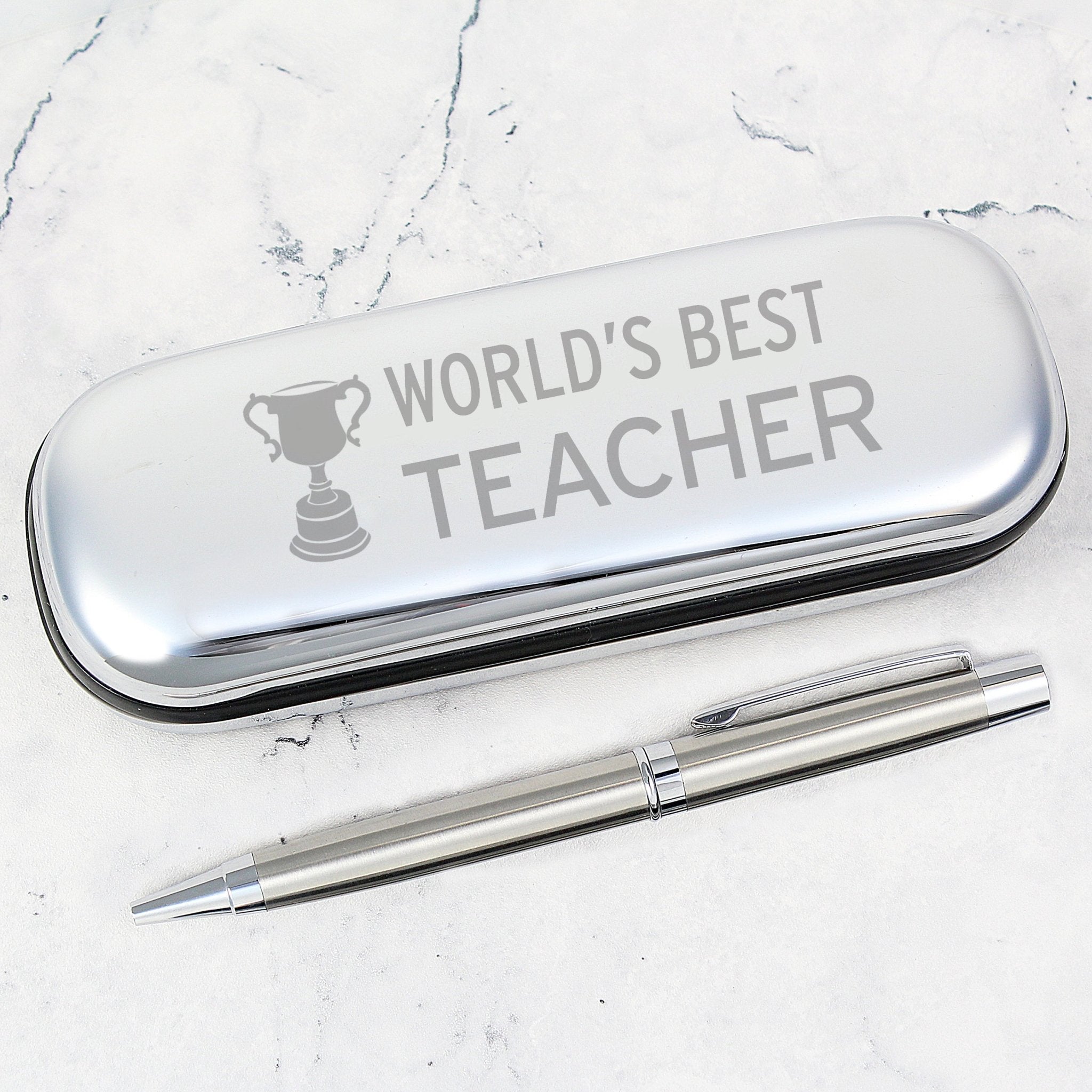 World's Best Teacher Pen & Box - Maker Mark Personalised Gifts